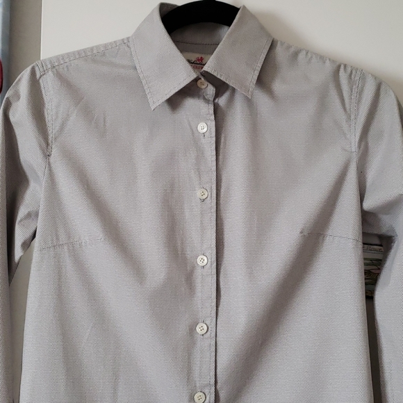JCrew Seersucker Polka Dot Fitted Shirt Size XS - Picture 2 of 8